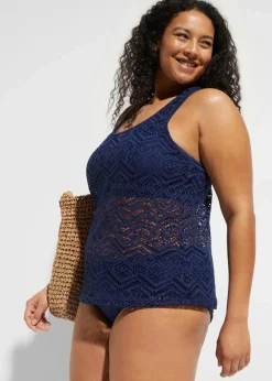 bonprix Nachhaltigere Materialien|Bademode·Tankinis^Tankini (2-tlg. Set) aus Spitze dunkelblau