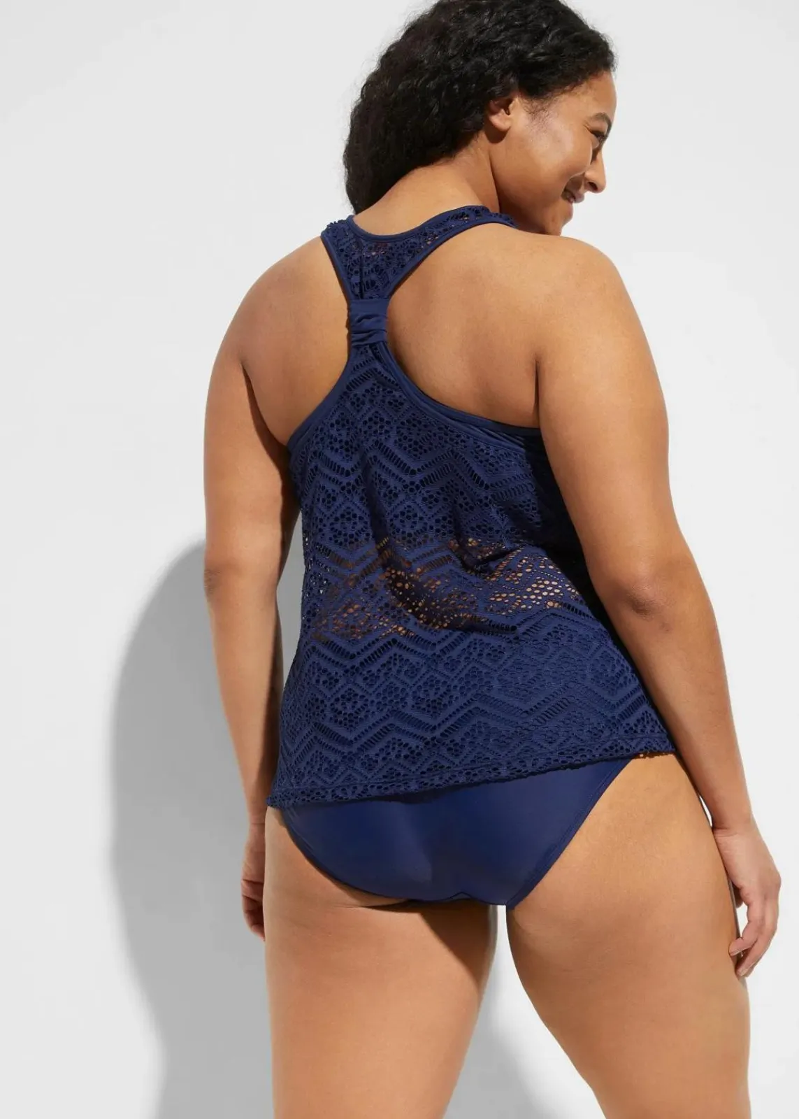 bonprix Nachhaltigere Materialien|Bademode·Tankinis^Tankini (2-tlg. Set) aus Spitze dunkelblau