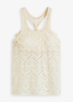 bonprix Nachhaltigere Materialien|Bademode·Tankinis^Tankini (2-tlg. Set) aus Spitze wollweiß