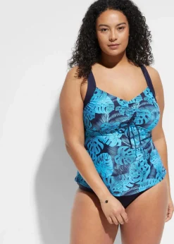 bonprix Nachhaltigere Materialien|Bademode·Tankinis^Tankini (2-tlg. Set) mit Raffung blau/türkis