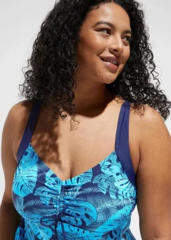 bonprix Nachhaltigere Materialien|Bademode·Tankinis^Tankini (2-tlg. Set) mit Raffung blau/türkis