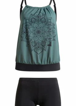 bonprix Nachhaltigere Materialien|Bademode·Tankinis^Tankini (2-tlg.Set) oliv/schwarz