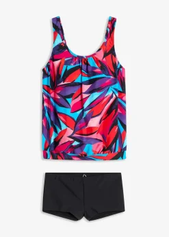 bonprix Nachhaltigere Materialien|Tankinis^Tankini (2-tlg.Set) blau/rot/pink graphisch bedruckt