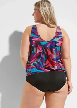 bonprix Nachhaltigere Materialien|Tankinis^Tankini (2-tlg.Set) blau/rot/pink graphisch bedruckt