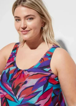 bonprix Nachhaltigere Materialien|Tankinis^Tankini (2-tlg.Set) blau/rot/pink graphisch bedruckt