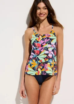 bonprix Nachhaltigere Materialien|Tankinis^Tankini (2-tlg.Set) dunkelblau floral
