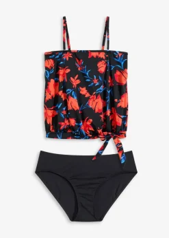 bonprix Nachhaltigere Materialien|Tankinis^Tankini (2-tlg.Set) schwarz/rot/blau gemustert