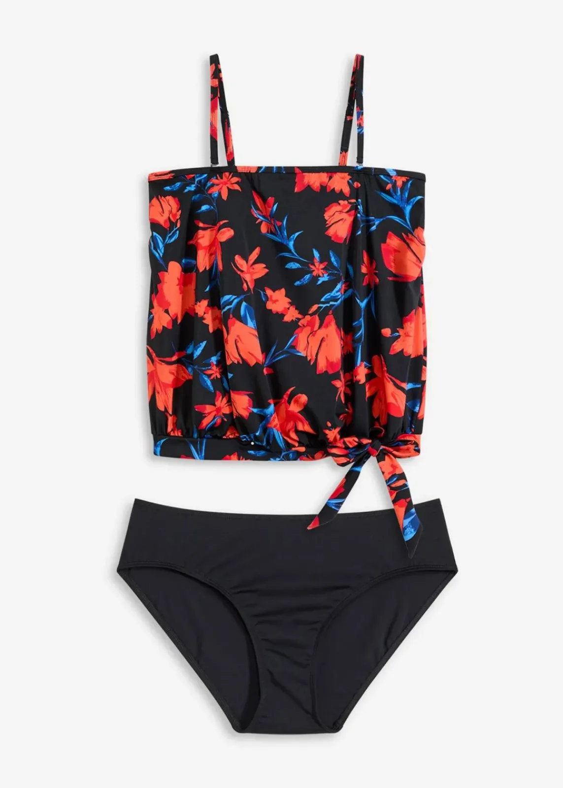 bonprix Nachhaltigere Materialien|Tankinis^Tankini (2-tlg.Set) schwarz/rot/blau gemustert