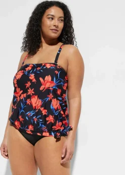 bonprix Nachhaltigere Materialien|Tankinis^Tankini (2-tlg.Set) schwarz/rot/blau gemustert