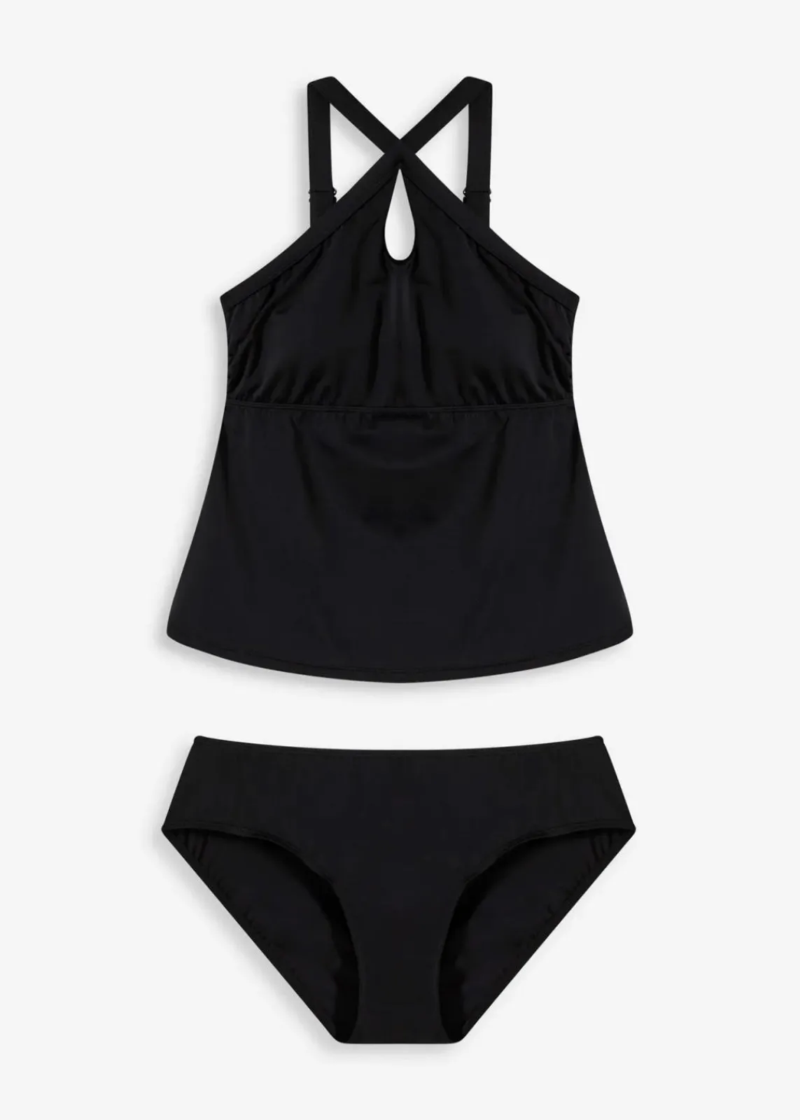bonprix Nachhaltigere Materialien|Tankinis^Tankini (2-tlg.Set) mit gekreuzten Trägern schwarz