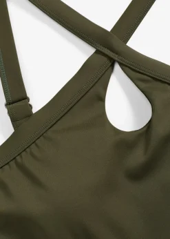 bonprix Nachhaltigere Materialien|Bademode·Tankinis^Tankini (2-tlg.Set) mit gekreuzten Trägern dunkeloliv
