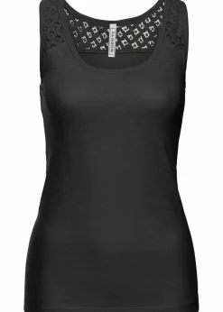 bonprix Wäsche·Unterhemden|Unterhemden^Tanktop aus Baumwolle schwarz