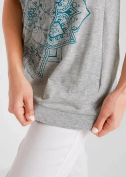 bonprix Shirts & Tops^Tanktop aus leichtem Jersey hellgrau meliert bedruckt