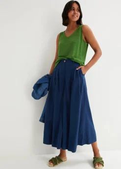 bonprix Shirts & Tops^Tanktop aus reinem Leinen forstgrün