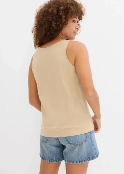 bonprix Wäsche·Unterhemden|Bekleidung·Röcke^Tanktop aus reiner Bio-Baumwolle (2er Pack) new beige/mentholblau