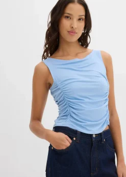 bonprix Shirts & Tops|Nachhaltigere Materialien^Tanktop aus softem Viskose-Mix blau