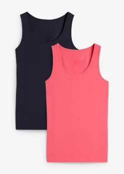 bonprix Shirts & Tops|Unterhemden^Tanktop, (2er Pack) dunkelblau + dunkelpink