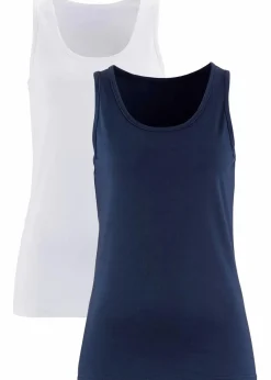 bonprix Shirts & Tops|Unterhemden^Tanktop, (2er Pack) dunkelblau+weiß