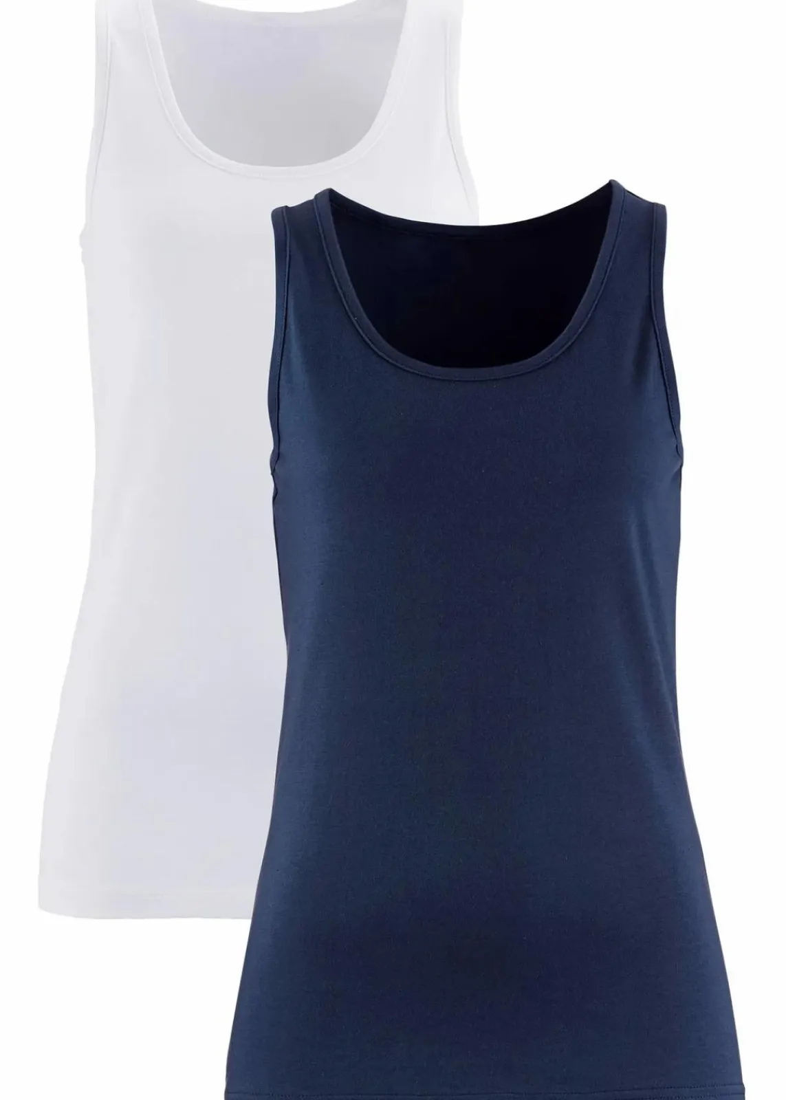 bonprix Shirts & Tops|Unterhemden^Tanktop, (2er Pack) dunkelblau+weiß