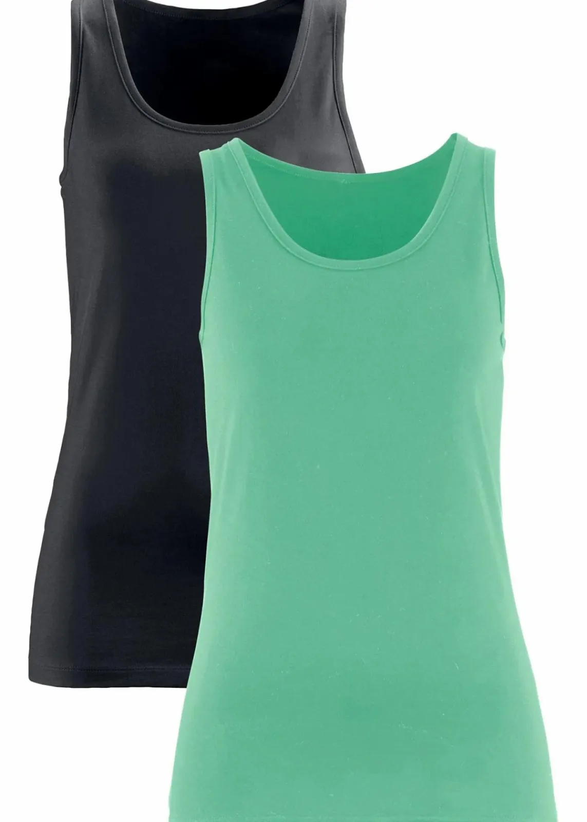bonprix Shirts & Tops|Unterhemden^Tanktop, (2er Pack) softminze+schwarz