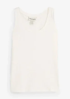 bonprix Premium|Shirts & Tops^Tanktop mit Seidenanteil wollweiß