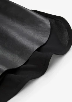 bonprix Premium|Shirts & Tops^Tanktop mit Vorderseite aus Lammnappa-Leder schwarz