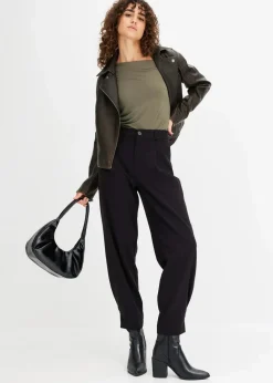 bonprix Nachhaltigere Materialien|Hosen^Tapered 7/8-Hose schwarz