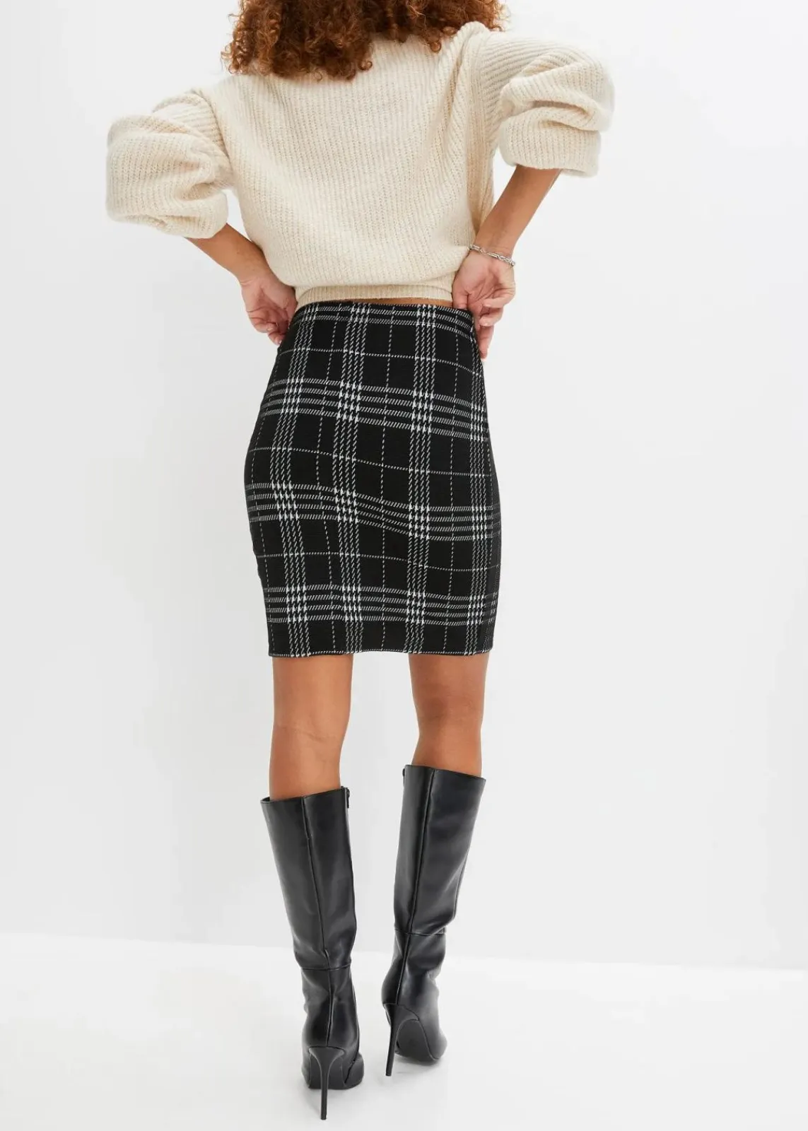 bonprix Bekleidung·Sportbekleidung|Röcke^Tartan-Minirock schwarz kariert