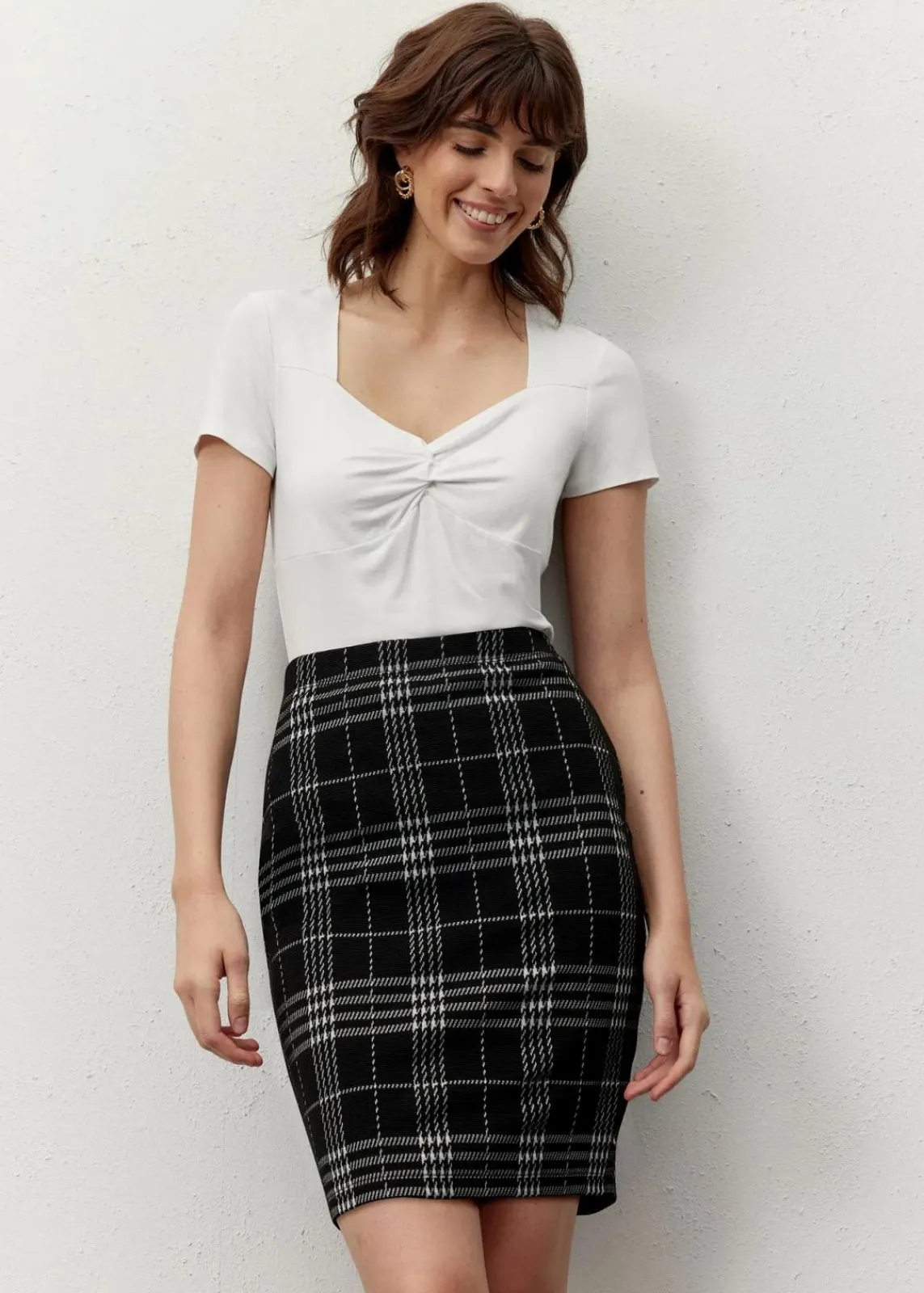 bonprix Bekleidung·Sportbekleidung|Röcke^Tartan-Minirock schwarz kariert