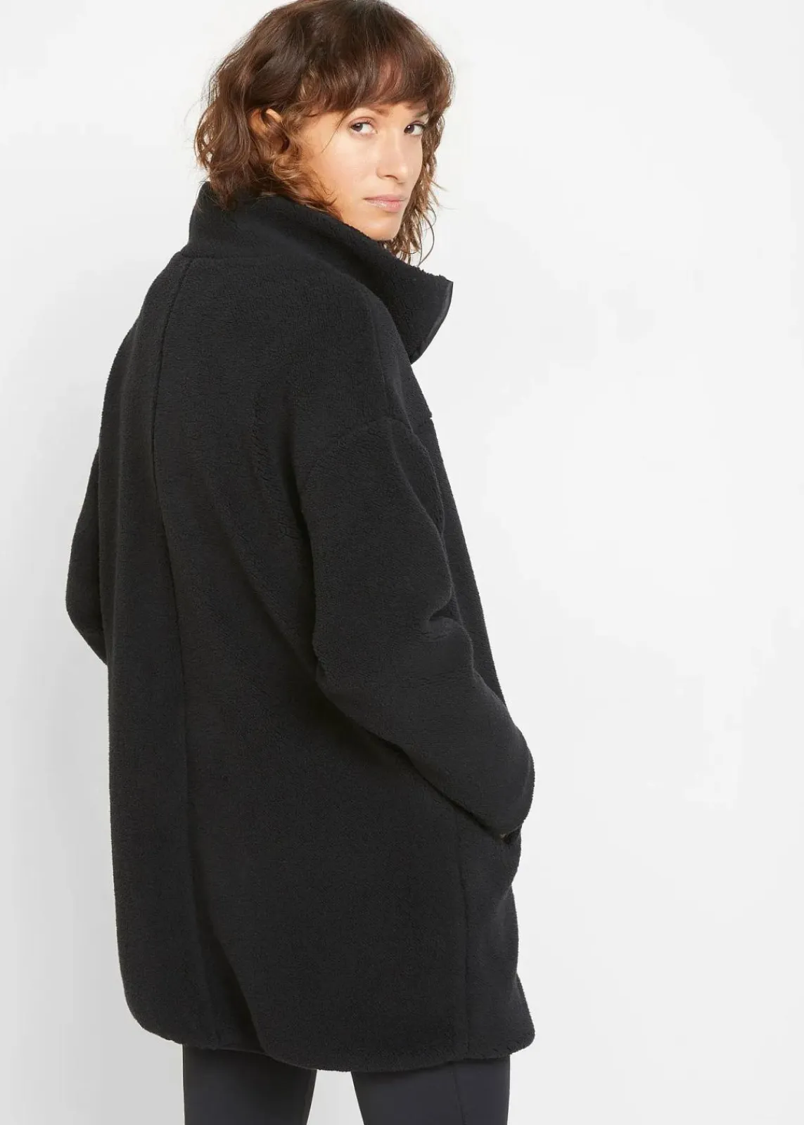bonprix Jacken & Mäntel|Sweat^Teddy-Fleece Jacke schwarz