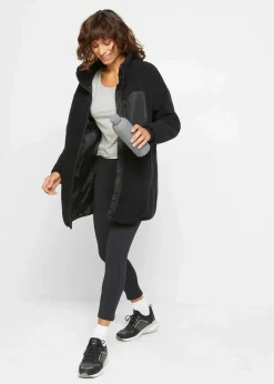bonprix Jacken & Mäntel|Sweat^Teddy-Fleece Jacke schwarz