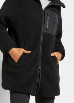 bonprix Jacken & Mäntel|Sweat^Teddy-Fleece Jacke schwarz