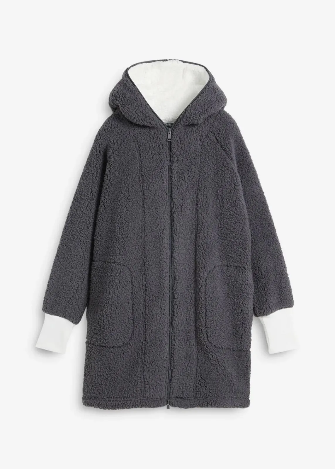 bonprix Jacken & Mäntel|Sweat^Teddy-Fleece Jacke schiefergrau