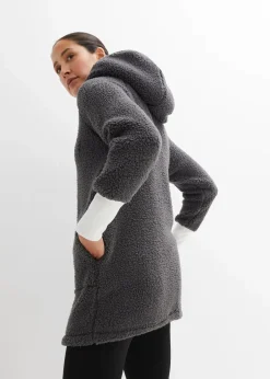 bonprix Jacken & Mäntel|Sweat^Teddy-Fleece Jacke schiefergrau