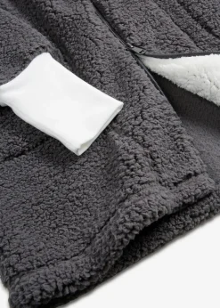 bonprix Jacken & Mäntel|Sweat^Teddy-Fleece Jacke schiefergrau