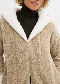 bonprix Jacken & Mäntel|Sweat^Teddy-Fleece Jacke mattschilf