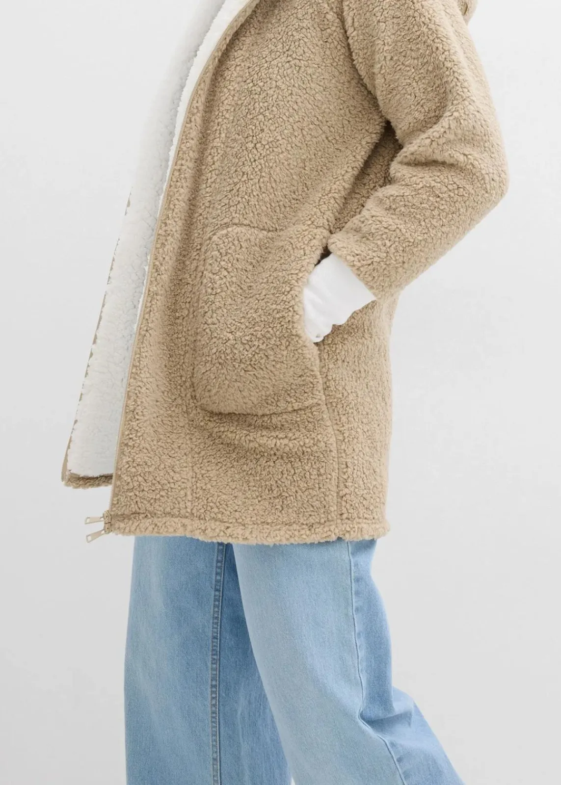 bonprix Jacken & Mäntel|Sweat^Teddy-Fleece Jacke mattschilf