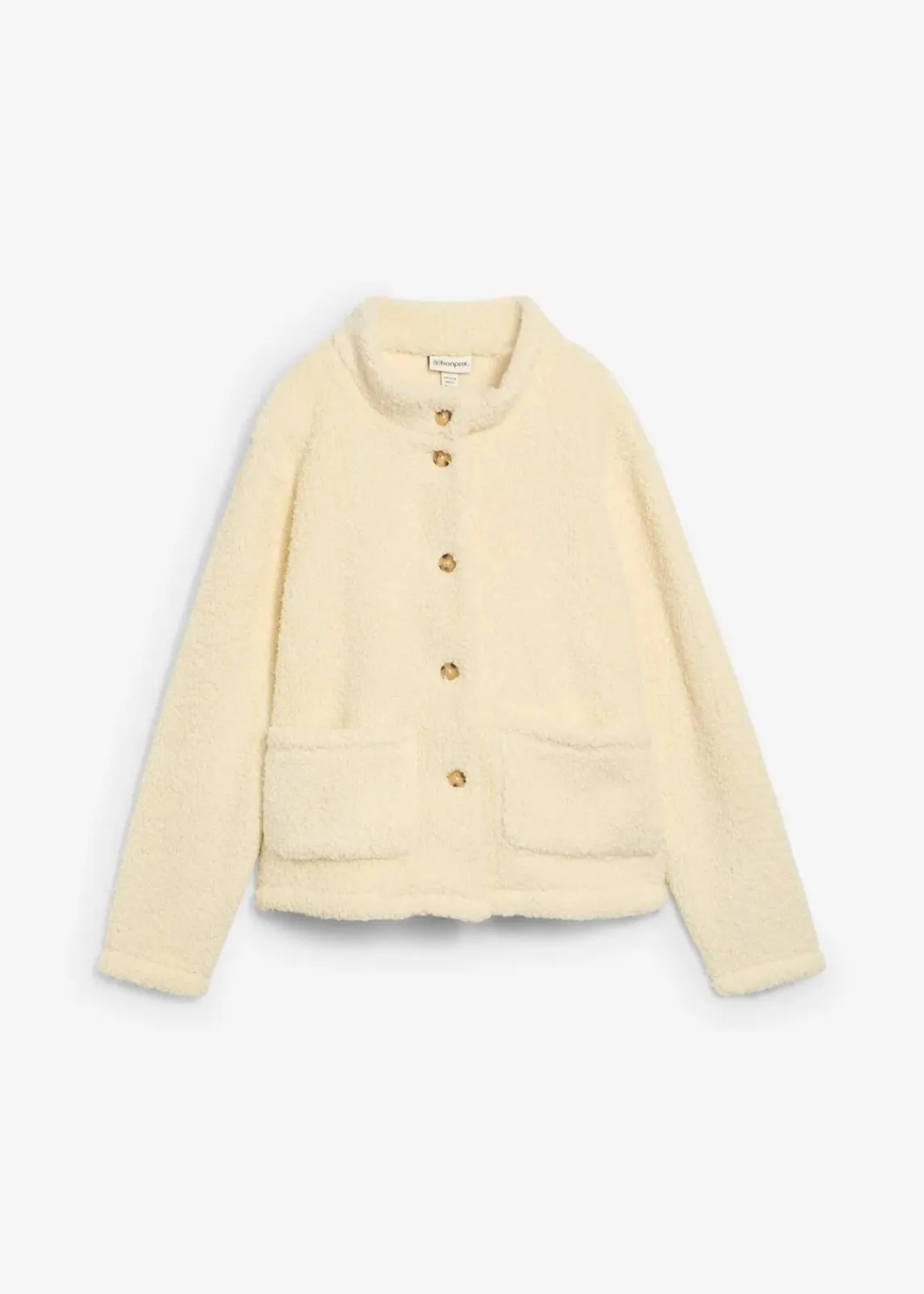 bonprix Bekleidung·Blusen & Tuniken|Bekleidung·Hosen^Teddy-Fleece Jacke naturbeige