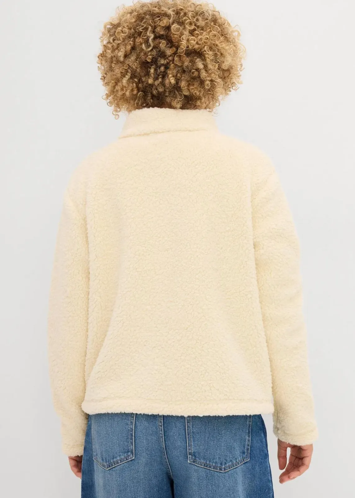 bonprix Bekleidung·Blusen & Tuniken|Bekleidung·Hosen^Teddy-Fleece Jacke naturbeige
