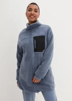 bonprix Jacken & Mäntel|Sweat^Teddy-Fleece Jacke rauchblau