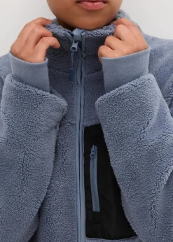 bonprix Jacken & Mäntel|Sweat^Teddy-Fleece Jacke rauchblau