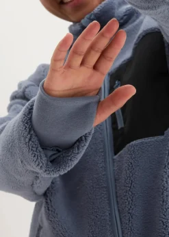 bonprix Jacken & Mäntel|Sweat^Teddy-Fleece Jacke rauchblau