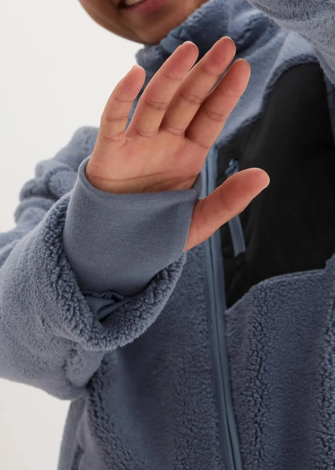 bonprix Jacken & Mäntel|Sweat^Teddy-Fleece Jacke rauchblau