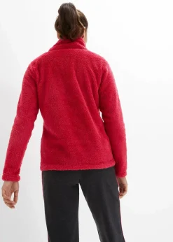 bonprix Jacken & Mäntel|Sweat^Teddy-Fleece Jacke magentarot