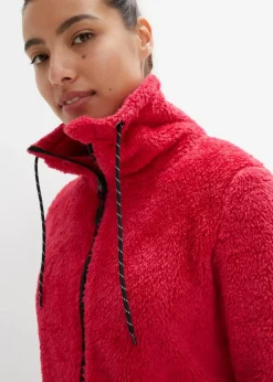 bonprix Jacken & Mäntel|Sweat^Teddy-Fleece Jacke magentarot