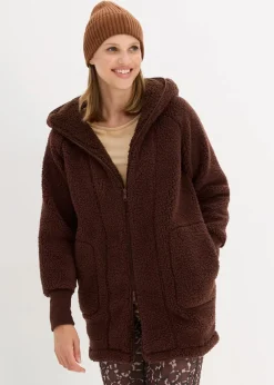 bonprix Jacken & Mäntel|Sweat^Teddy-Fleece Jacke terrabraun