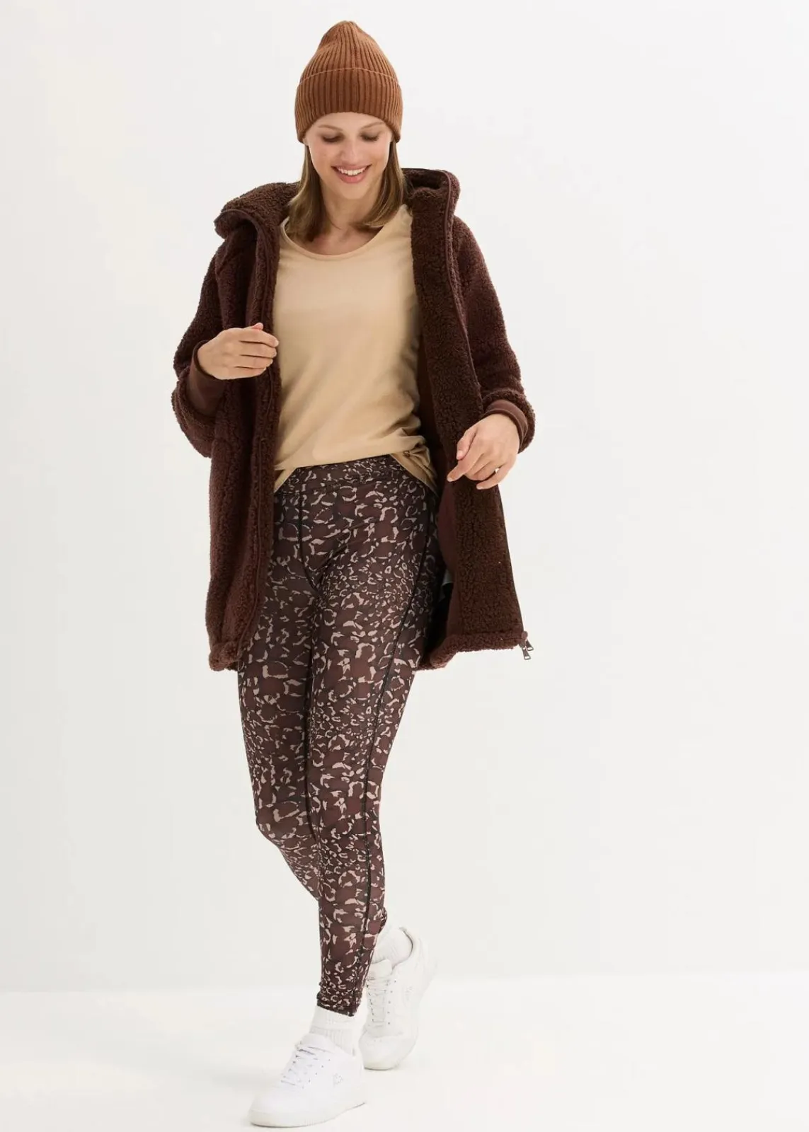 bonprix Jacken & Mäntel|Sweat^Teddy-Fleece Jacke terrabraun