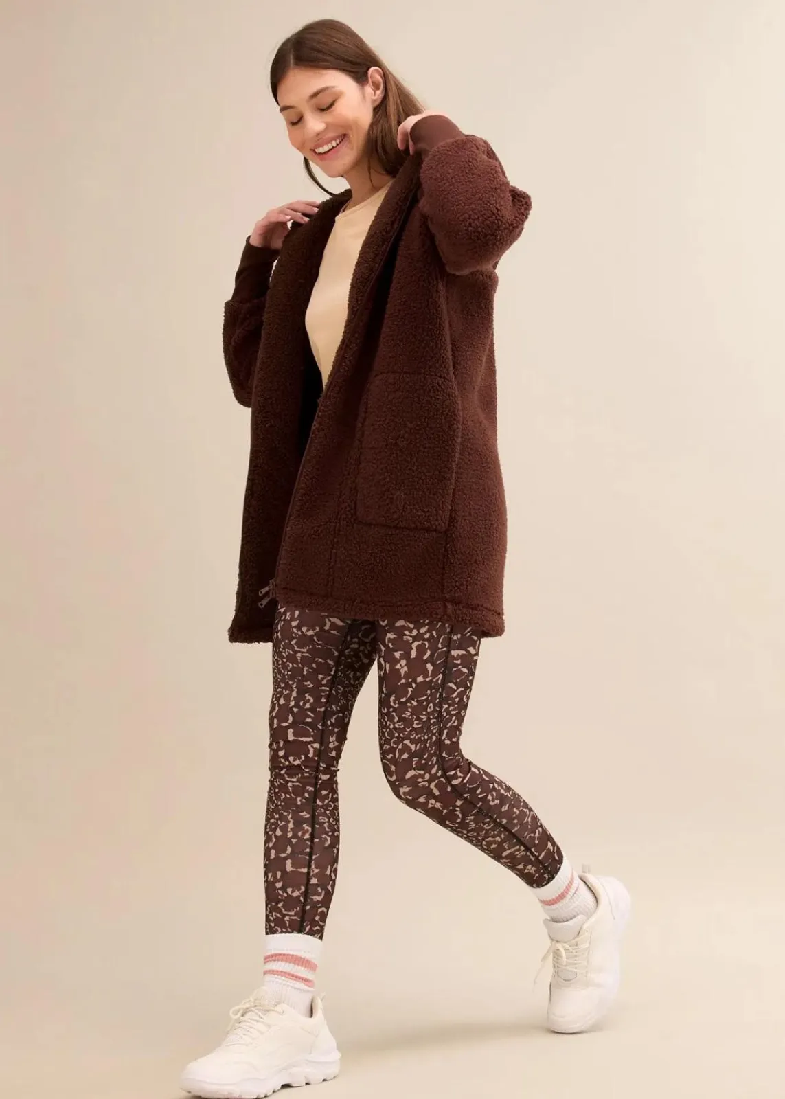 bonprix Jacken & Mäntel|Sweat^Teddy-Fleece Jacke terrabraun