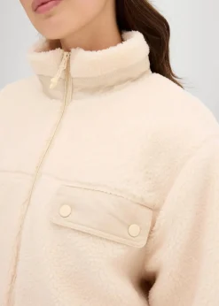 bonprix Jacken & Mäntel|Sweat^Teddy-Fleece Jacke kieselbeige