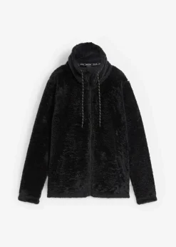 bonprix Jacken & Mäntel|Sweat^Teddy-Fleece Jacke schwarz
